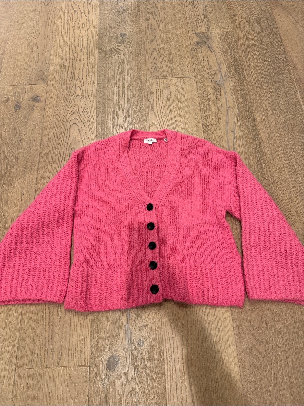 A.L.C. Pink V-Neck Button Front Cardigan